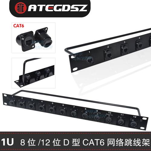 8孔机柜rj45网络对接跳线架12位d型六类网络对接面板配线架